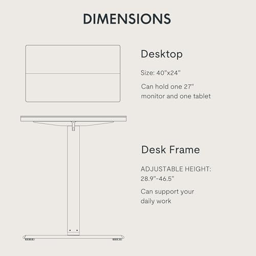 FLEXISPOT 40x24 Inch Electric Standing Desk, White - color: White, size: 40"x24"
