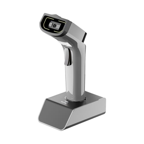 NETUM 1D Barcode Scanner, Wireless Bluetooth with Cradle, DS5000-Gray - color: Gray