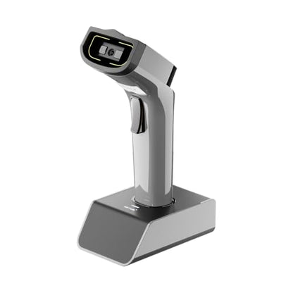 NETUM 1D Barcode Scanner, Wireless Bluetooth with Cradle, DS5000-Gray - color: Gray