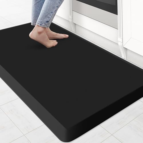 0.8" Thick Kitchen Mat Cushioned Anti Fatigue Rug Comfort Floor Mats - color: Black, size: 36"L x 22"W x 0.8"Th