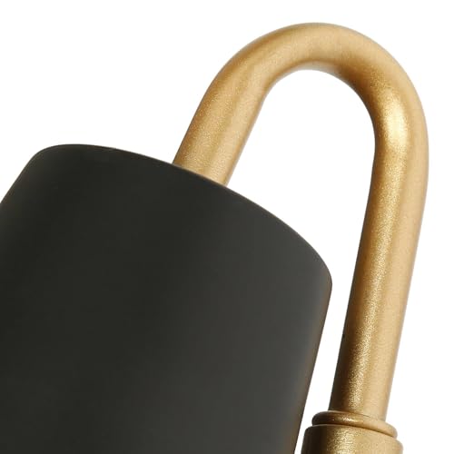KSANA Swing Arm Wall Lamp, Black and Gold Plug in or Hardwired Wall Sconces, Modern Adjustable Arm Light Fixture with On/Off Switch for Bedroom, Kitchen, Hallway and Living Room - size: Swing Arm - Cone Shade
