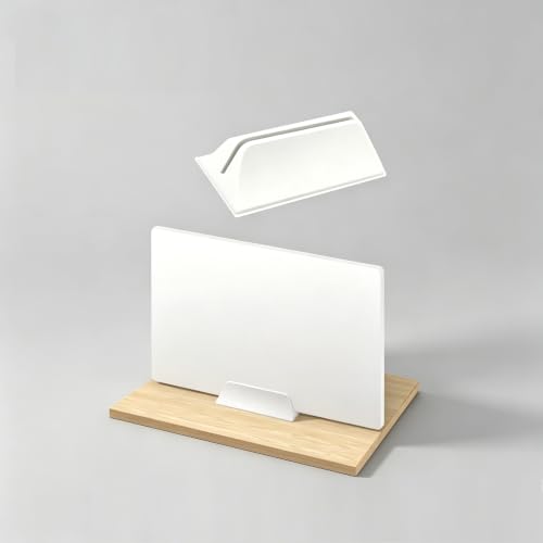 Solid White PVC Desk Divider Freestanding Office Workstation Privacy Partition Screen (B) - color: B