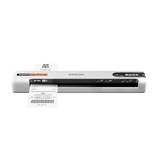 Epson RapidReceipt RR-70W Compact Mobile Document Scanner Receipt