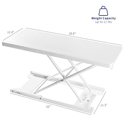 VIVO White 27 in Single Top Keyboard and Mouse Riser, DESK-V000PW - color: White