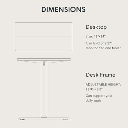 FLEXISPOT 48x24 Inch Electric Standing Desk, White - color: White, size: 48"x24"