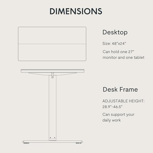 FLEXISPOT 48x24 Inch Electric Standing Desk, Black - color: Black, size: 48"x24"