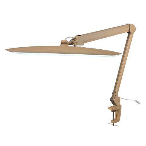 Neatfi LED Desk Lamp, 2200 Lumens, 24W, 20-Inch Head (Brown Wood) - color: Brown Wood, size: Non-CCT with Clamp
