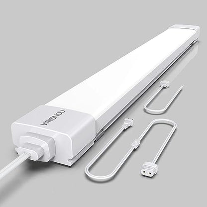 LED Tube Light Fixture with Plug, 2FT 2000LM 5000K Utility Shop, Linkable Cabinet for Garage, Kitchen, Bathroom, Closet, Office - 2Ft, Triproof, White - size: 2FT-1PCS