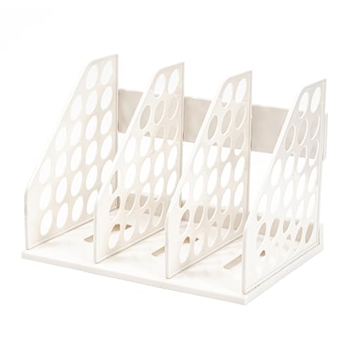 File Holder for Desk, Desktop Document Organizer | 3-Sections Plastic Office Folder Organizers Accessories for Home, School