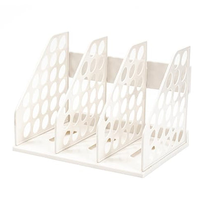 File Holder for Desk, Desktop Document Organizer | 3-Sections Plastic Office Folder Organizers Accessories for Home, School