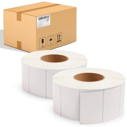 ABC PACK & SUPPLY Thermal Transfer Labels 3 x 2 Inch, White Matte Shipping Labels, 3" Core, Perforated, 2875 Labels per Roll, 4 Rolls, Permanent Adhesive, Industrial Printer Compatible - style: 3" x 2" / 11500 Pack