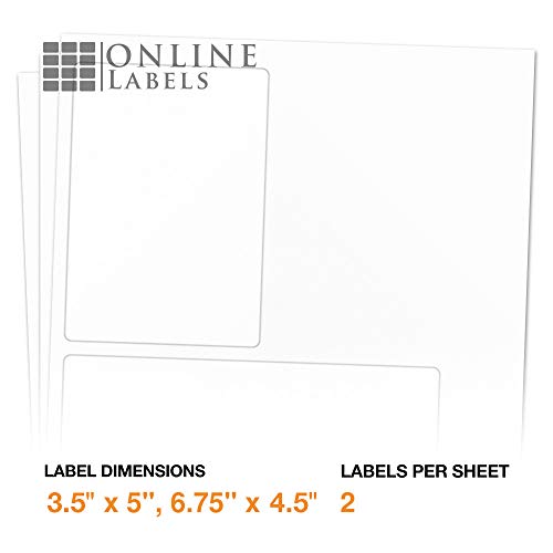 OnlineLabels 3.5" x 5" Labels - White Matte - 10,000 Sheets - size: 10000 Sheet Pack