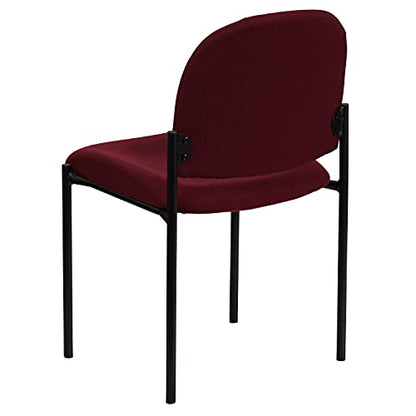 EMMA + OLIVER Burgundy Fabric Stackable Steel Side Reception Chair - color: Burgundy Fabric