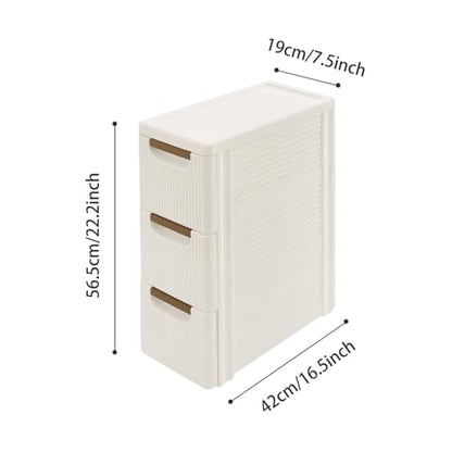 3 Drawers Narrow Storage Cabinet, 3 Tiers Slim Bathroom Storage Cabinet, 16.5" L X 7.5" W X 22.2" H Slim Rolling Cart for Living Room, Kitchen, Bathroom, Office - size: 3 Tiers
