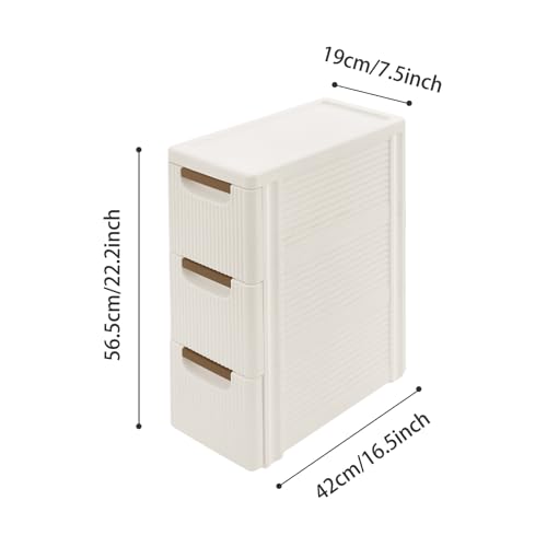 3 Drawers Narrow Storage Cabinet, 3 Tiers Slim Bathroom Storage Cabinet, 16.5" L X 7.5" W X 22.2" H Slim Rolling Cart for Living Room, Kitchen, Bathroom, Office - size: 3 Tiers