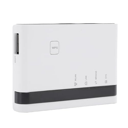 Wireless Print Server with 4 USB Sharing, Multi Mode (Wired / 2.4G WiFi/Standalone), Easy Setup, 100Mbps LAN, Plug and Play for & (White)