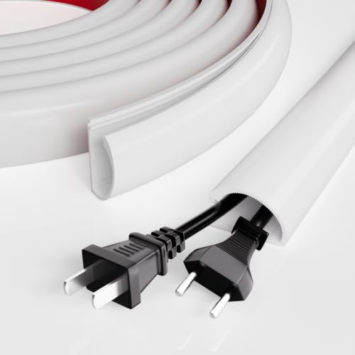 78” Silicone TV Cord Hider for Wall Mounted TV, Self-Adhesive Cable Raceway | Flexible White Cord Cover for 2-3 Cables, Side Buckle Wire Concealer for Extension Cords, Babyproof Cable Management - color: White-2-3 Cables, size: 78 INCH