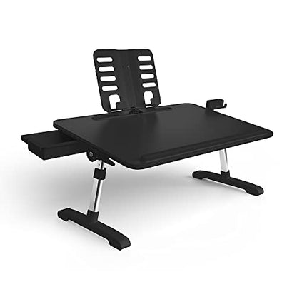 Limitless TotalDesk Portable Modern Workstation and Lap Desk with Adjustable Height & Tilt (Black) - color: Black