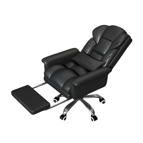 Office Chair with Foot Rest, Ergonomic Executive Office Chair with Foot Rest & Arms - 140° Full Recline, 360° Silent Swivel, Comfy High Back Design for Home & Office Work, Black