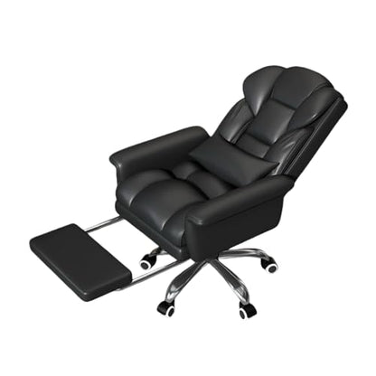 Office Chair with Foot Rest, Ergonomic Executive Office Chair with Foot Rest & Arms - 140° Full Recline, 360° Silent Swivel, Comfy High Back Design for Home & Office Work, Black