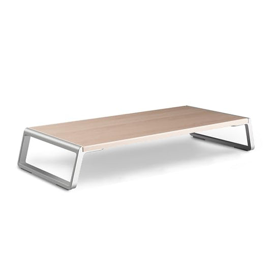 Wooden Steel Monitor Stand Riser With Storage Space Supports 22lb For Laptop Computer And 27 Inch iMac With Aluminum Legs (White Birch) - color: White Birch