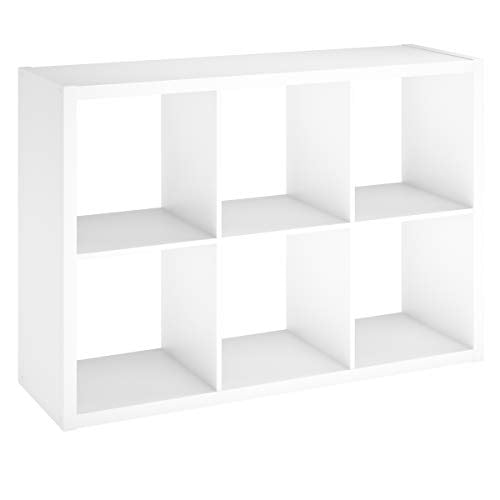 ClosetMaid 6 Cube Storage Shelf Organizer Bookshelf with Open Back, Vertical or Horizontal, Easy Assembly, Wood, White Finish - color: White, size: 6-Cube