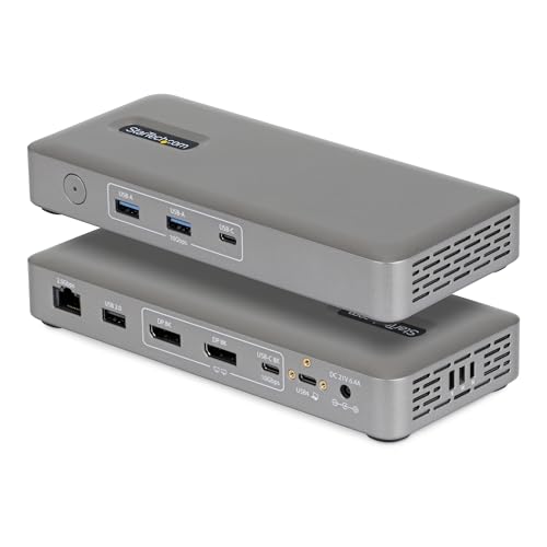 StarTech Driverless USB4 Dock, Dual 4K 144Hz for Mac and Windows, 100W