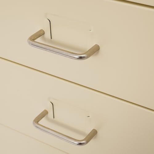 6 Drawers File Cabinet with Lock Rolling Mobile Filing Cabinet with Wheels Under Desk Vertical Filing Cabinet for Office/Home Metal (Wood Yellow) - color: Wood Yellow