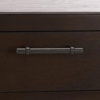 SAFAVIEH Home Collection – Filbert Dark Chocolate Writing Desk, 2-Drawer Traditional Desk, Classic Home Office Design (DSK5701E) - color: Dark Chocolate