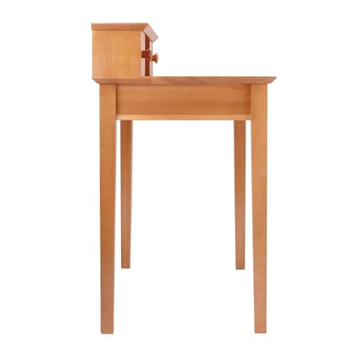 Winsome Studio Writing Desk with 3 Drawers, Honey | Classic Small Home Office Computer Table, Sturdy Furniture for Bedroom, Living Room, Compact & Convenient for Small Spaces