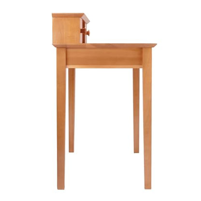 Winsome Studio Writing Desk with 3 Drawers, Honey | Classic Small Home Office Computer Table, Sturdy Furniture for Bedroom, Living Room, Compact & Convenient for Small Spaces