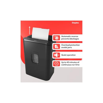 Staples 24-Sheet Cross-Cut Paper Shredder, High-Capacity, Black - size: 24 Sheet