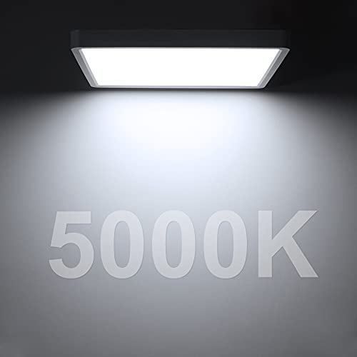 LED Flush Mount Ceiling Light Fixture, 5000K Daylight White, 12inch 24W, 3200LM, Slim Flat Panel Lighting Fixture, Square Modern Ceiling Lamp for Bedroom, Kitchen, Living Room, Closet, Stairwell - color: Daylight White, size: Square-White