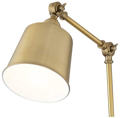 Mendes Antique Brass Swing Arm Plug-In Wall Lamps Set of 2 Light Fixture | Modern Adjustable Up Down Metal Shade for Bedroom Bedside House Reading Living Room Home Hallway Dining