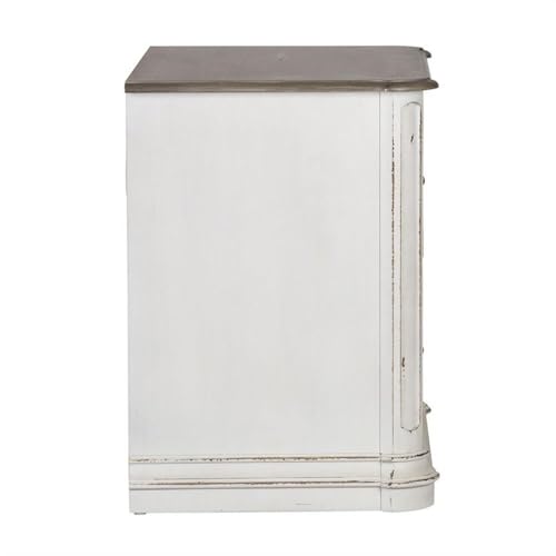 Ashford & Sons Jr Executive Media Lateral File Cabinet, Poplar Solids with White Oak and Birch Veneers, Weathered Brown Top Whitewash Finish, 2 Locking Full Extension Drawers, Antique Pewter Hardware - size: Lateral File