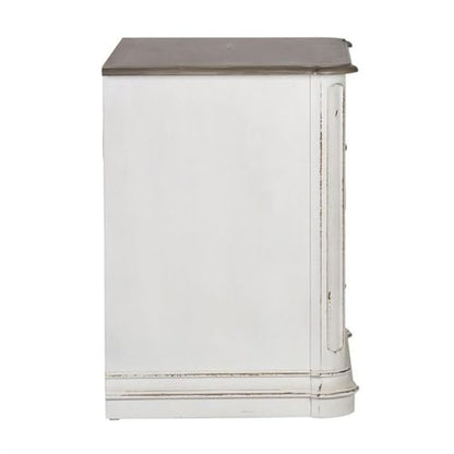 Ashford & Sons Jr Executive Media Lateral File Cabinet, Poplar Solids with White Oak and Birch Veneers, Weathered Brown Top Whitewash Finish, 2 Locking Full Extension Drawers, Antique Pewter Hardware - size: Lateral File