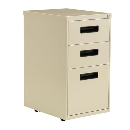 Alera PA53-2820PY Three-Drawer Metal Pedestal File 16w x 19-1/2d x 28-1/2h Putty