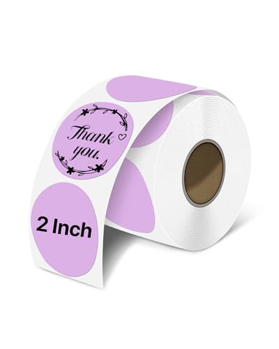 iEager 2 Inch Round Thermal Labels, Purple Circle Thermal Printer Stickers - color: Purple, size: 2 INCH