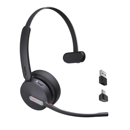 Yealink BH70 Mono Bluetooth Teams Headset with AI Mic for Work from Home PC - color: Black (Teams), style: Mono (USB-C to A)