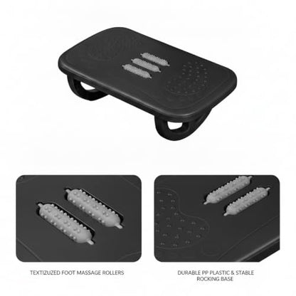 Footrest with Textured Rollers, Rocking Under Desk Foot Rest for Office Home, PP Plastic Leg Support, 13 x 5.3 x 1.6 Inches (1 PC)