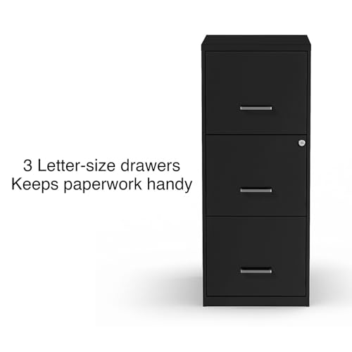 STAPLES Vertical File Cabinet for Letter/Legal Files, 3-Drawer, Letter/Legal Compatible, Locking, Black - style: 2 Pack