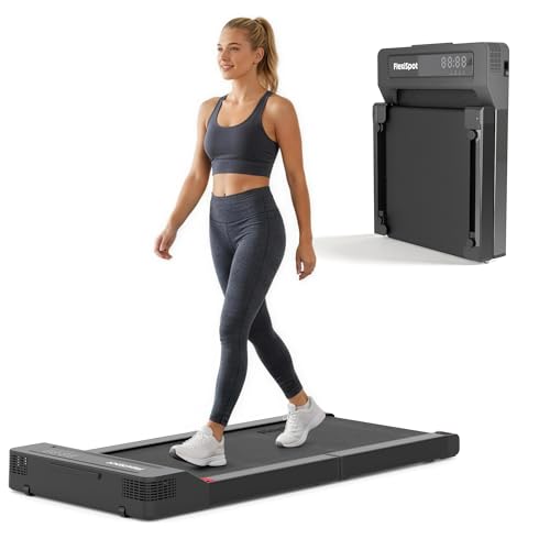 FLEXISPOT Foldable Walking Pad Treadmill for Home Office, Under Desk Treadmill with Fold-in-Half Design, Quiet Brushless Walking Experience, 264 LBS Capacity, Easy Storage