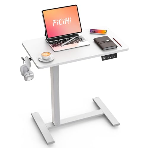 FiCiHi 28"x 16" Electric Standing Desk, Mobile Sit Stand Up Desk, White - color: White, size: 28" x 16"