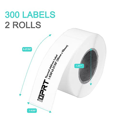 iDPRT Thermal Label Printer SP310 with 1D 2D Barcode Scanner 1358 with 600pcs Labels(2 Rolls of 300pcs)