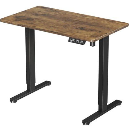 JOY worker Electric Small Stand Up Desk, 35" Whole Piece Height Adjustable - color: Rustic Brown, size: 35" * 20"
