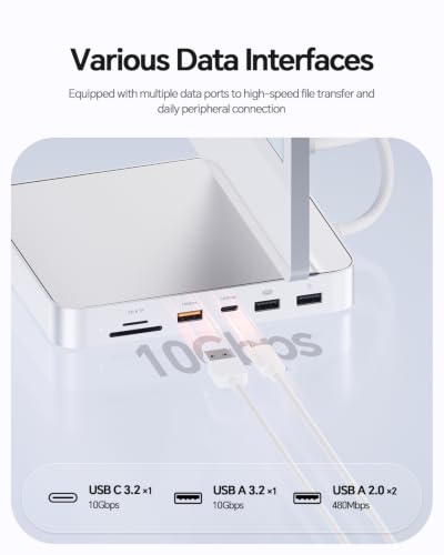 11-in-1 USB C Hub for iMac 24" 2021-2024 with M.2 NVMe 4TB SSD Enclosure | PULWTOP Aluminum iMac Hub with HDMI 4K@60Hz, 2.5G Ethernet, 5 USB A/C 10Gbps, SD/TF, Audio, iMac M4 Dock for M1/M3/M4, Silver - color: Silver