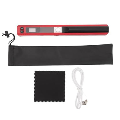 Handheld Image Scanner, Portable Document Scanner, A4 Color Photo Scanner with 900DPI Resolution for Business, Home, Office (red) - color: red