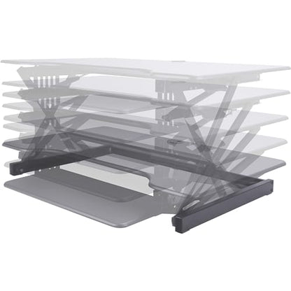 Lorell Deluxe Adjustable Desk Riser, Black, 20" Height x 38" Width x 24" Depth - color: Black