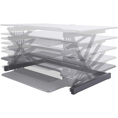 Lorell Deluxe Adjustable Desk Riser, Black, 20" Height x 38" Width x 24" Depth - color: Black
