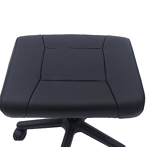 Adjustable Height Office Footrest with Wheels 360 Rolling Multi-Use Stool for Gaming Home Office, Black